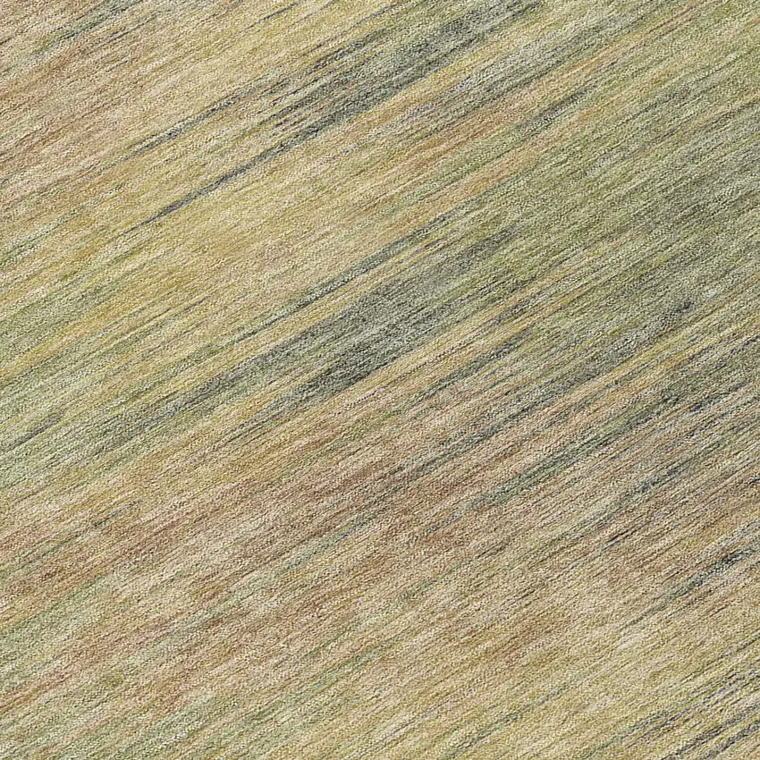 Artichoke Green Fern Green And Gold Abstract Washable Indoor Outdoor Area Rug Photo 8
