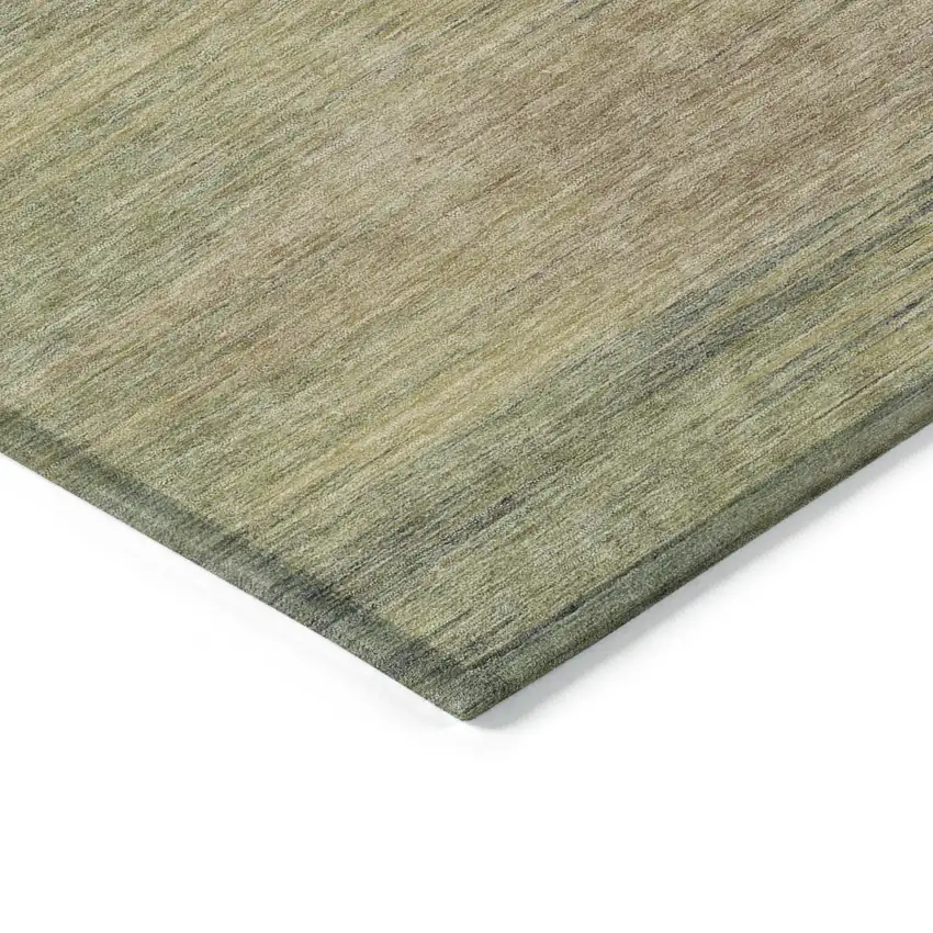 Artichoke Green Fern Green And Gold Abstract Washable Indoor Outdoor Area Rug Photo 5