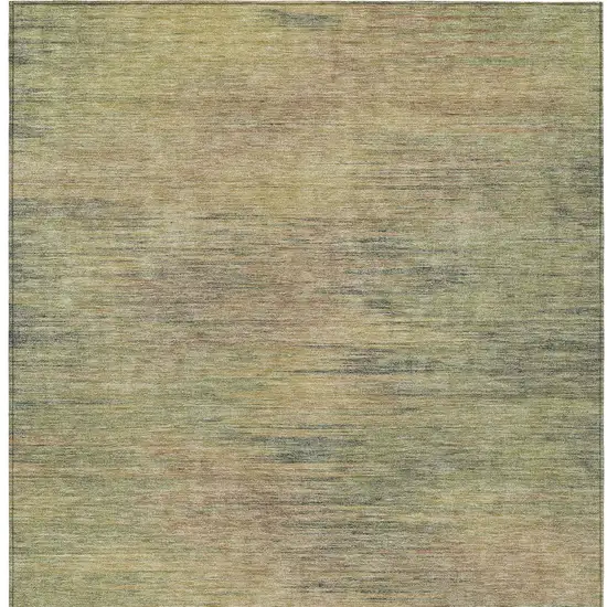 Artichoke Green Fern Green And Gold Abstract Washable Indoor Outdoor Area Rug Photo 7