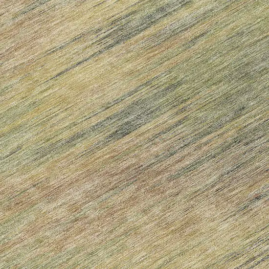 Artichoke Green Fern Green And Gold Abstract Washable Indoor Outdoor Area Rug Photo 8