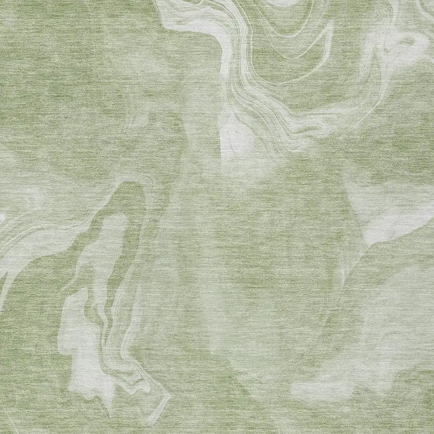 Artichoke Green Fern Green And Ivory Abstract Washable Indoor Outdoor Area Rug Photo 5