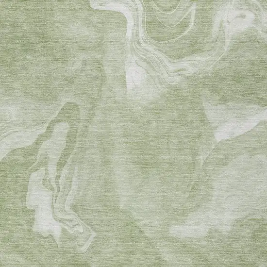 Artichoke Green Fern Green And Ivory Abstract Washable Indoor Outdoor Area Rug Photo 6