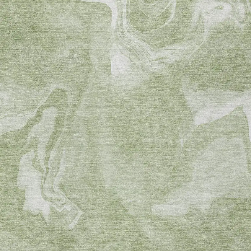 Artichoke Green Fern Green And Ivory Abstract Washable Indoor Outdoor Area Rug Photo 6