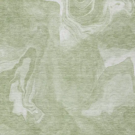 Artichoke Green Fern Green And Ivory Abstract Washable Indoor Outdoor Area Rug Photo 6