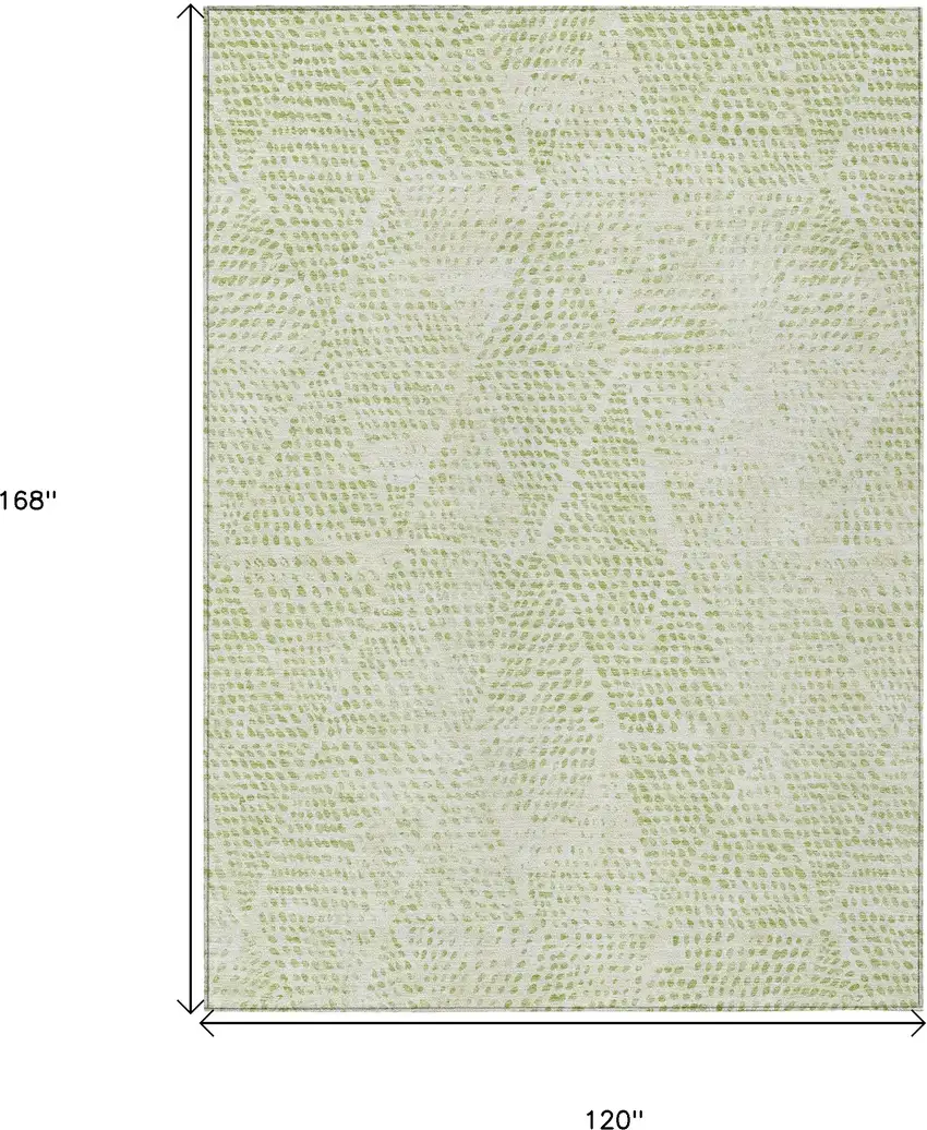 Artichoke Green Geometric Washable Non Skid Indoor Outdoor Area Rug Photo 8