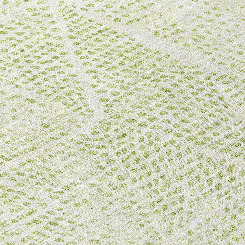 Artichoke Green Geometric Washable Non Skid Indoor Outdoor Area Rug Photo 9