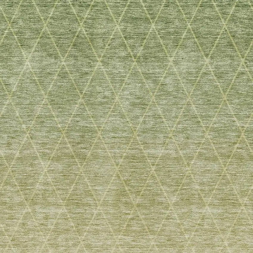 Artichoke Green Gold And Beige Geometric Washable Area Rug With UV Protection Photo 2