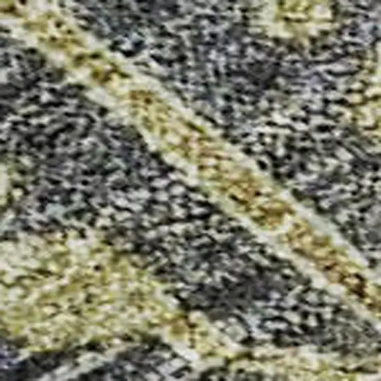 Artichoke Green Gold And Charcoal Damask Washable Area Rug With UV Protection Photo 2