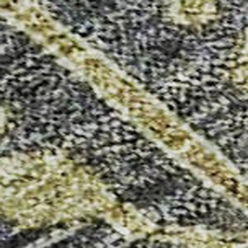 Artichoke Green Gold And Charcoal Damask Washable Area Rug With UV Protection Photo 2