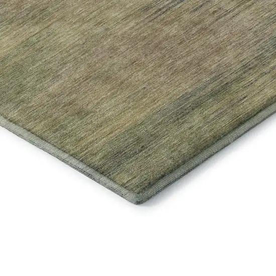 Artichoke Green Gold And Copper Abstract Washable Area Rug With UV Protection Photo 7