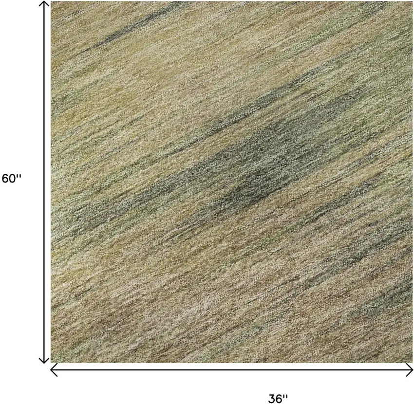 Artichoke Green Gold And Copper Abstract Washable Area Rug With UV Protection Photo 9