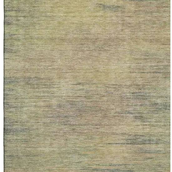 Artichoke Green Gold And Copper Abstract Washable Area Rug With UV Protection Photo 4