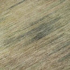 Photo of Artichoke Green Gold And Copper Abstract Washable Area Rug With UV Protection