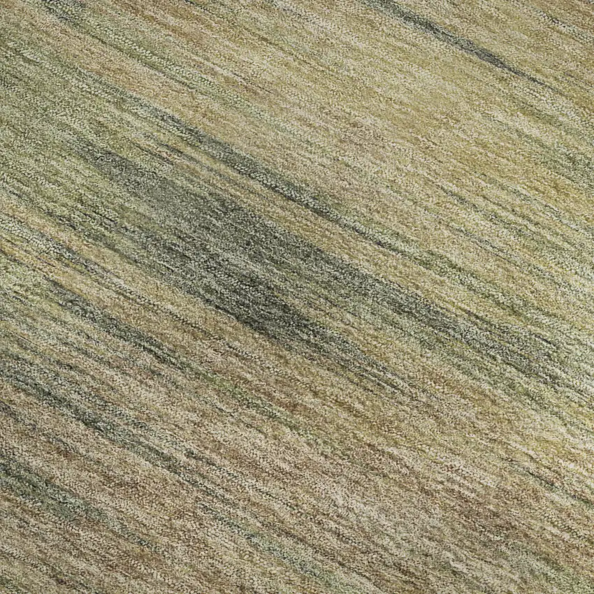 Artichoke Green Gold And Copper Abstract Washable Area Rug With UV Protection Photo 3