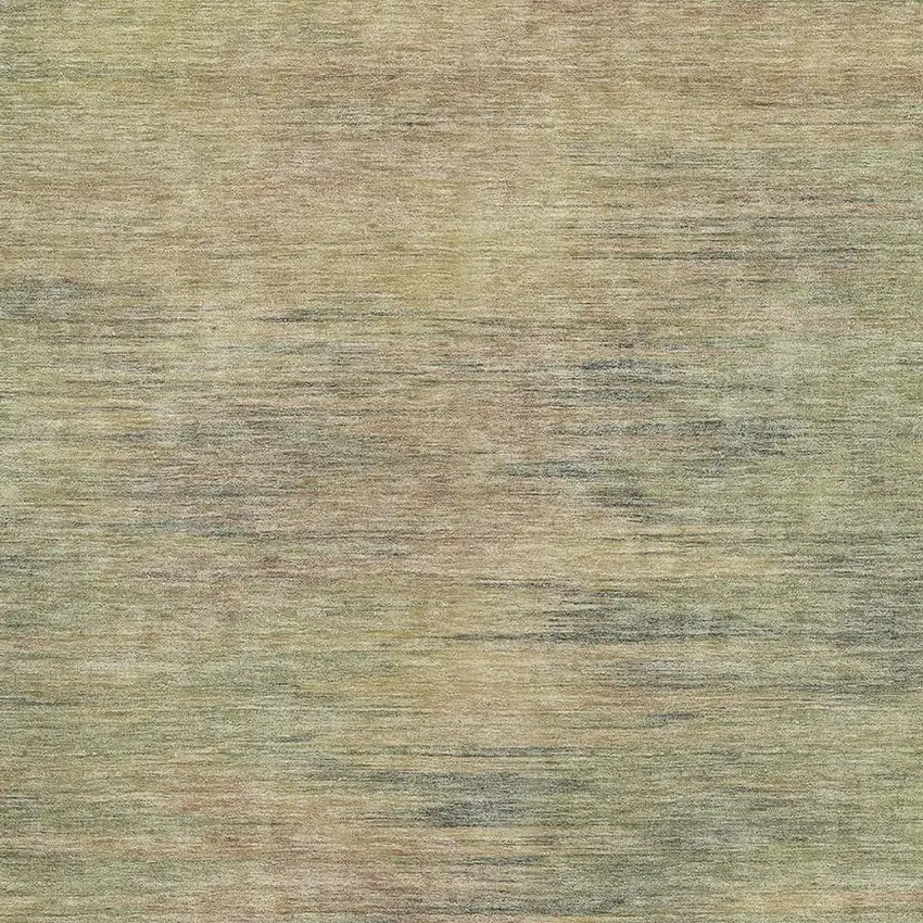 Artichoke Green Gold And Copper Abstract Washable Area Rug With UV Protection Photo 4