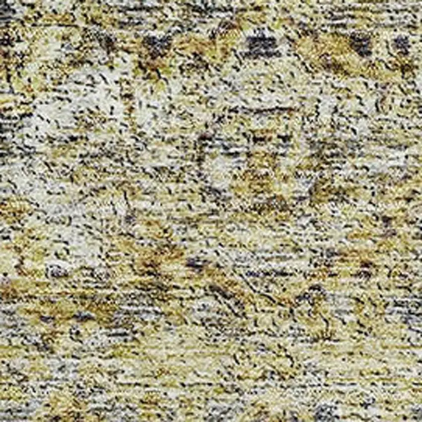 Artichoke Green Gold And Gray Floral Medallion Washable Area Rug With UV Protection Photo 2