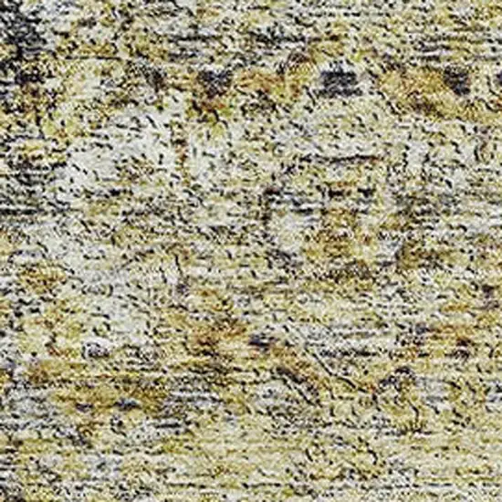 Artichoke Green Gold And Gray Floral Medallion Washable Area Rug With UV Protection Photo 2