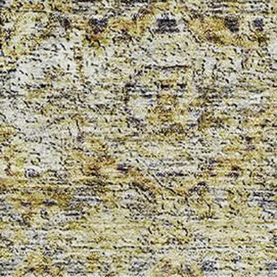 Artichoke Green Gold And Gray Floral Medallion Washable Area Rug With UV Protection Photo 2