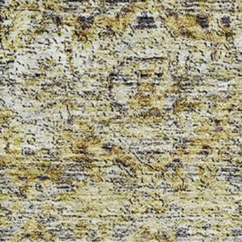 Artichoke Green Gold And Gray Floral Medallion Washable Area Rug With UV Protection Photo 2