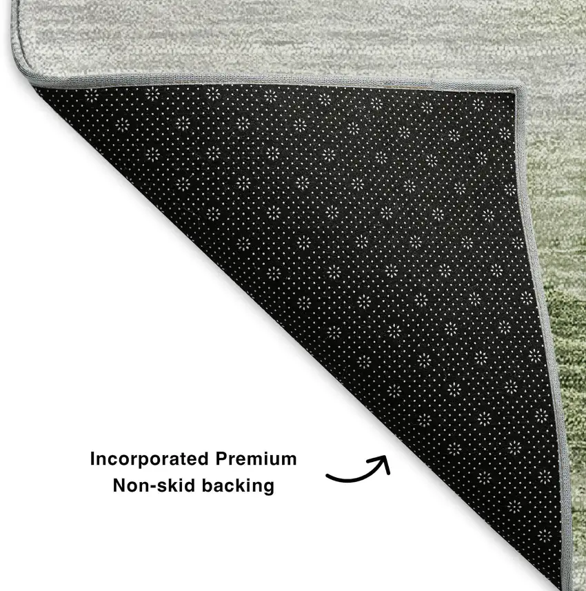 Artichoke Green Gold And Ivory Abstract Washable Area Rug With UV Protection Photo 5