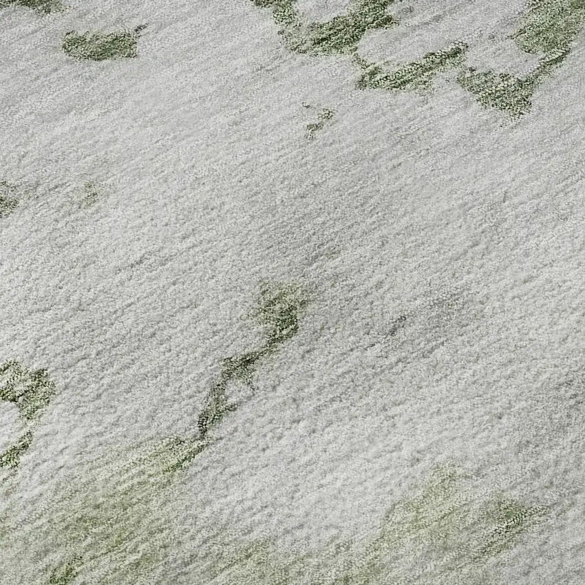 Artichoke Green Gold And Ivory Abstract Washable Area Rug With UV Protection Photo 9