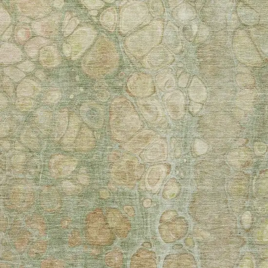 Artichoke Green Gray And Beige Abstract Washable Area Rug With UV Protection Photo 3