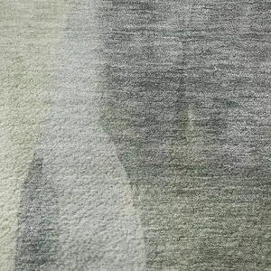 Photo of Artichoke Green Gray And Beige Abstract Washable Area Rug With UV Protection