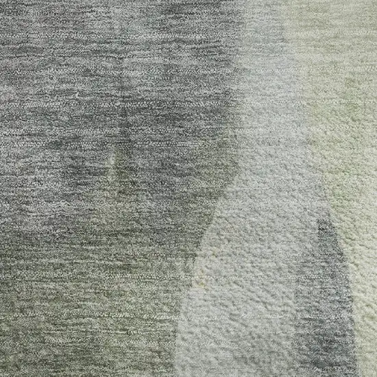 Artichoke Green Gray And Beige Abstract Washable Area Rug With UV Protection Photo 4