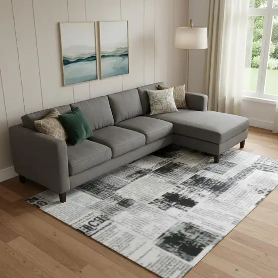 Artichoke Green Gray And Beige Abstract Washable Area Rug With UV Protection Photo 2