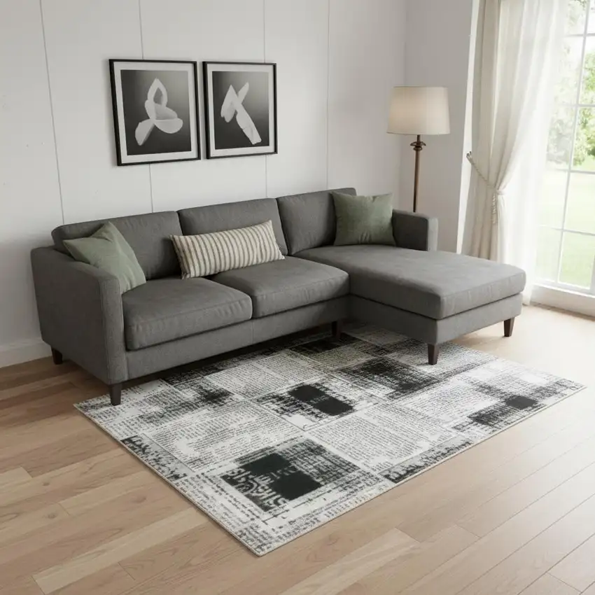 Artichoke Green Gray And Beige Abstract Washable Area Rug With UV Protection Photo 2