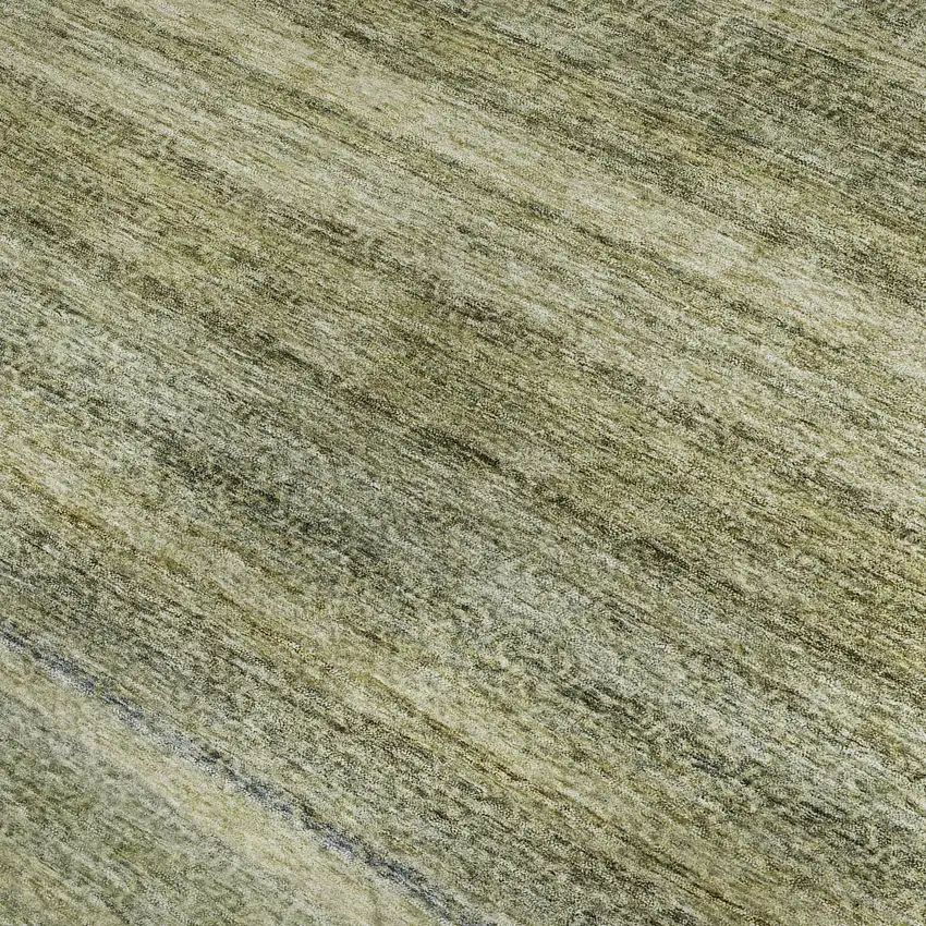 Artichoke Green Gray And Beige Striped Washable Area Rug With UV Protection Photo 2