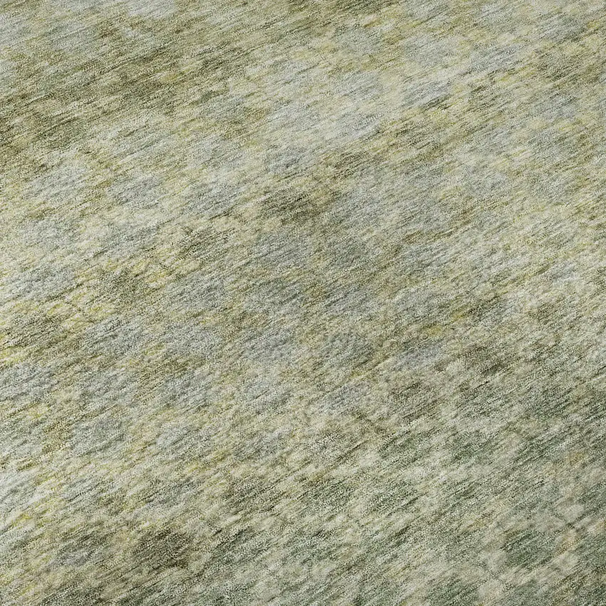 Artichoke Green Gray And Beige Striped Washable Area Rug With UV Protection Photo 9