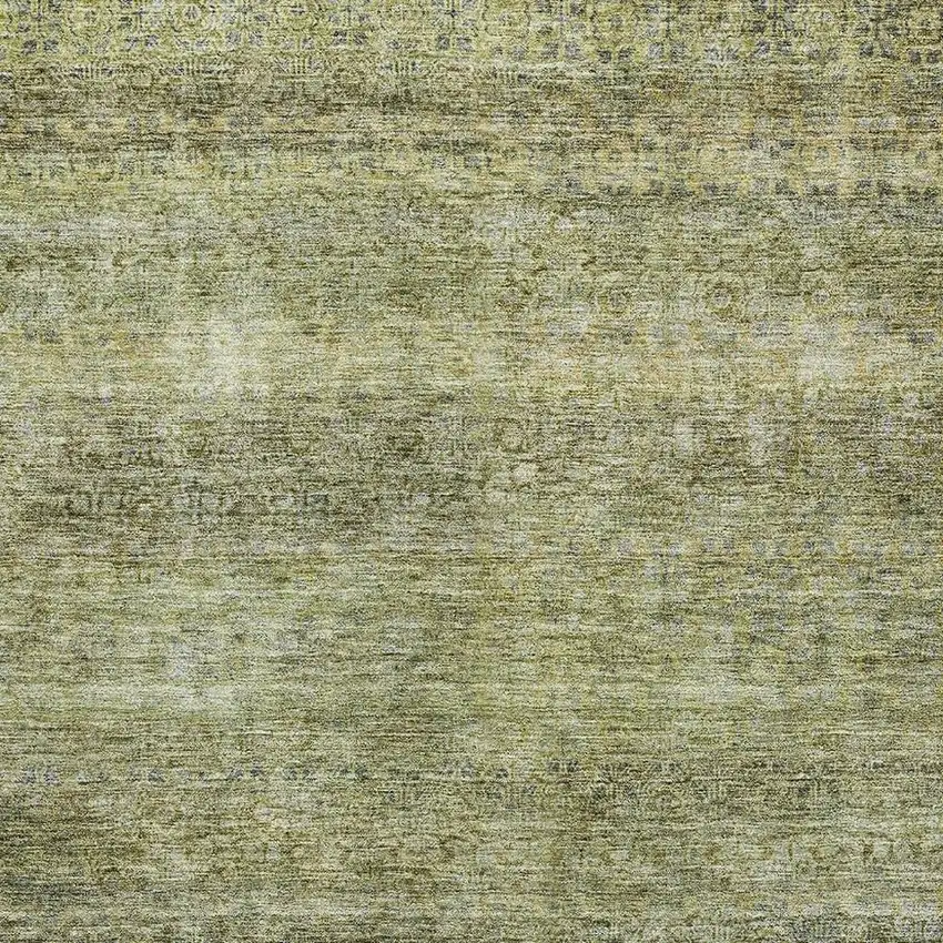 Artichoke Green Gray And Beige Striped Washable Area Rug With UV Protection Photo 4