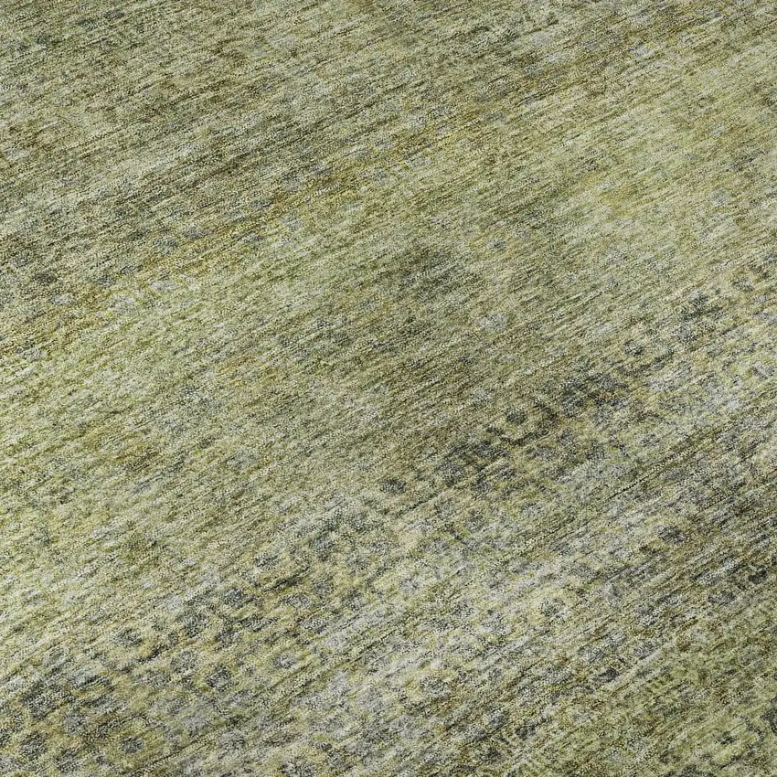 Artichoke Green Gray And Beige Striped Washable Area Rug With UV Protection Photo 7