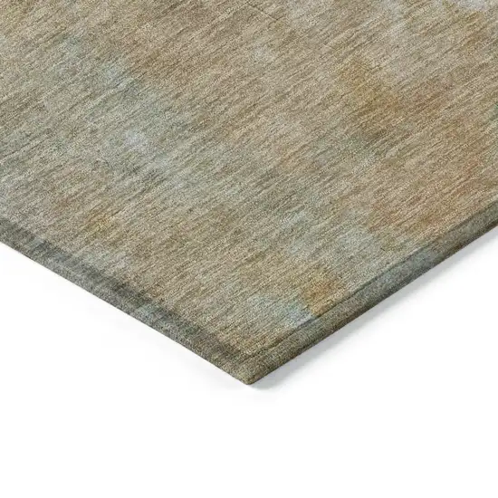 Artichoke Green Gray And Gold Abstract Washable Indoor Outdoor Area Rug Photo 4