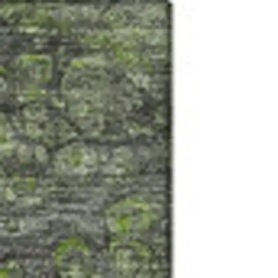 Artichoke Green Gray And Ivory Abstract Washable Area Rug With UV Protection Photo 5