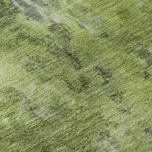 Photo of Artichoke Green Gray And Ivory Abstract Washable Area Rug With UV Protection