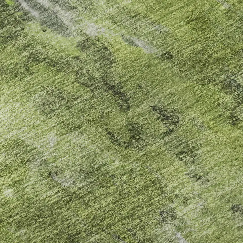 Artichoke Green Gray And Ivory Abstract Washable Area Rug With UV Protection Photo 1