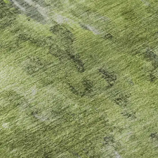 Artichoke Green Gray And Ivory Abstract Washable Area Rug With UV Protection Photo 1