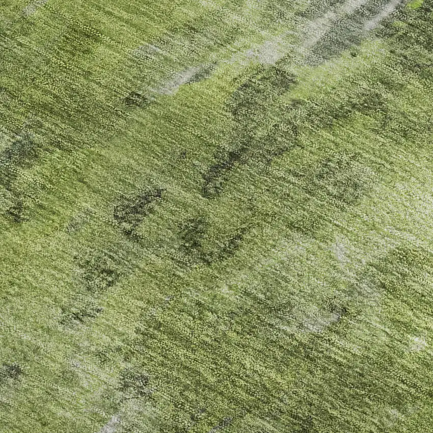 Artichoke Green Gray And Ivory Abstract Washable Area Rug With UV Protection Photo 3