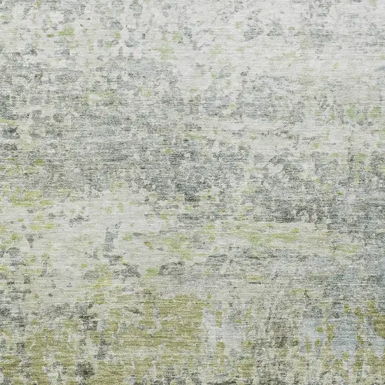 Artichoke Green Gray And Ivory Abstract Washable Indoor Outdoor Area Rug Photo 5