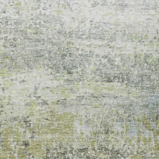 Artichoke Green Gray And Ivory Abstract Washable Indoor Outdoor Area Rug Photo 5