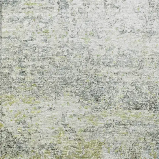 Artichoke Green Gray And Ivory Abstract Washable Indoor Outdoor Area Rug Photo 5