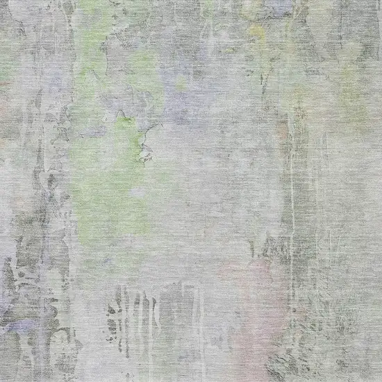 Artichoke Green Gray And Purple Abstract Washable Area Rug With UV Protection Photo 4
