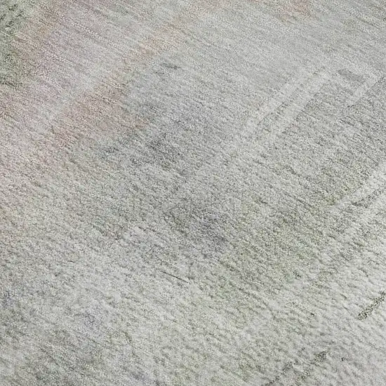 Artichoke Green Gray And Purple Abstract Washable Area Rug With UV Protection Photo 2