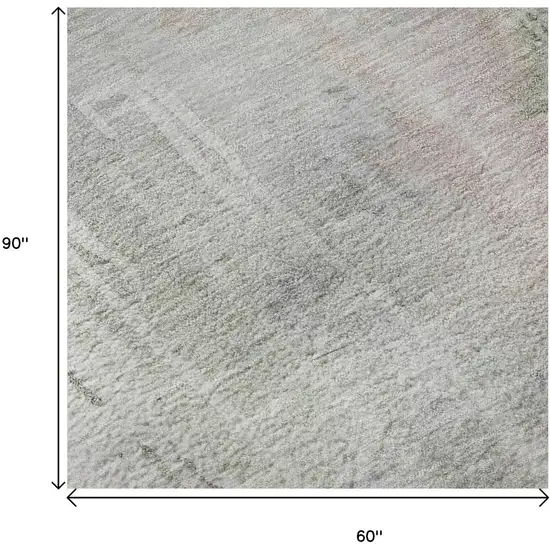 Artichoke Green Gray And Purple Abstract Washable Area Rug With UV Protection Photo 8