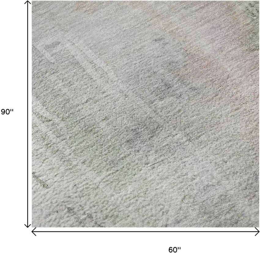 Artichoke Green Gray And Purple Abstract Washable Area Rug With UV Protection Photo 8