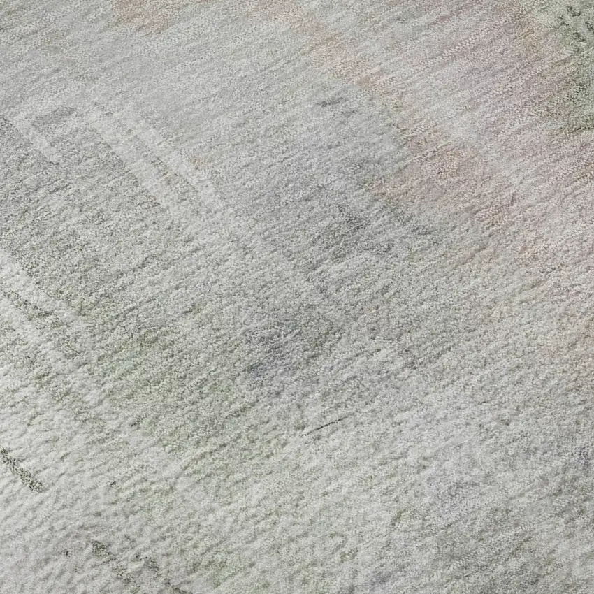 Artichoke Green Gray And Purple Abstract Washable Area Rug With UV Protection Photo 1