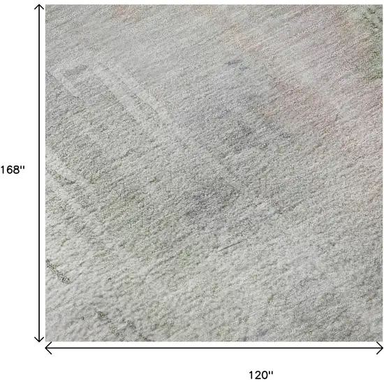 Artichoke Green Gray And Purple Abstract Washable Area Rug With UV Protection Photo 8