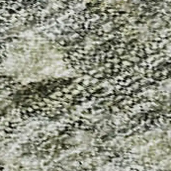 Artichoke Green Gray And Silver Abstract Washable Area Rug With UV Protection Photo 2